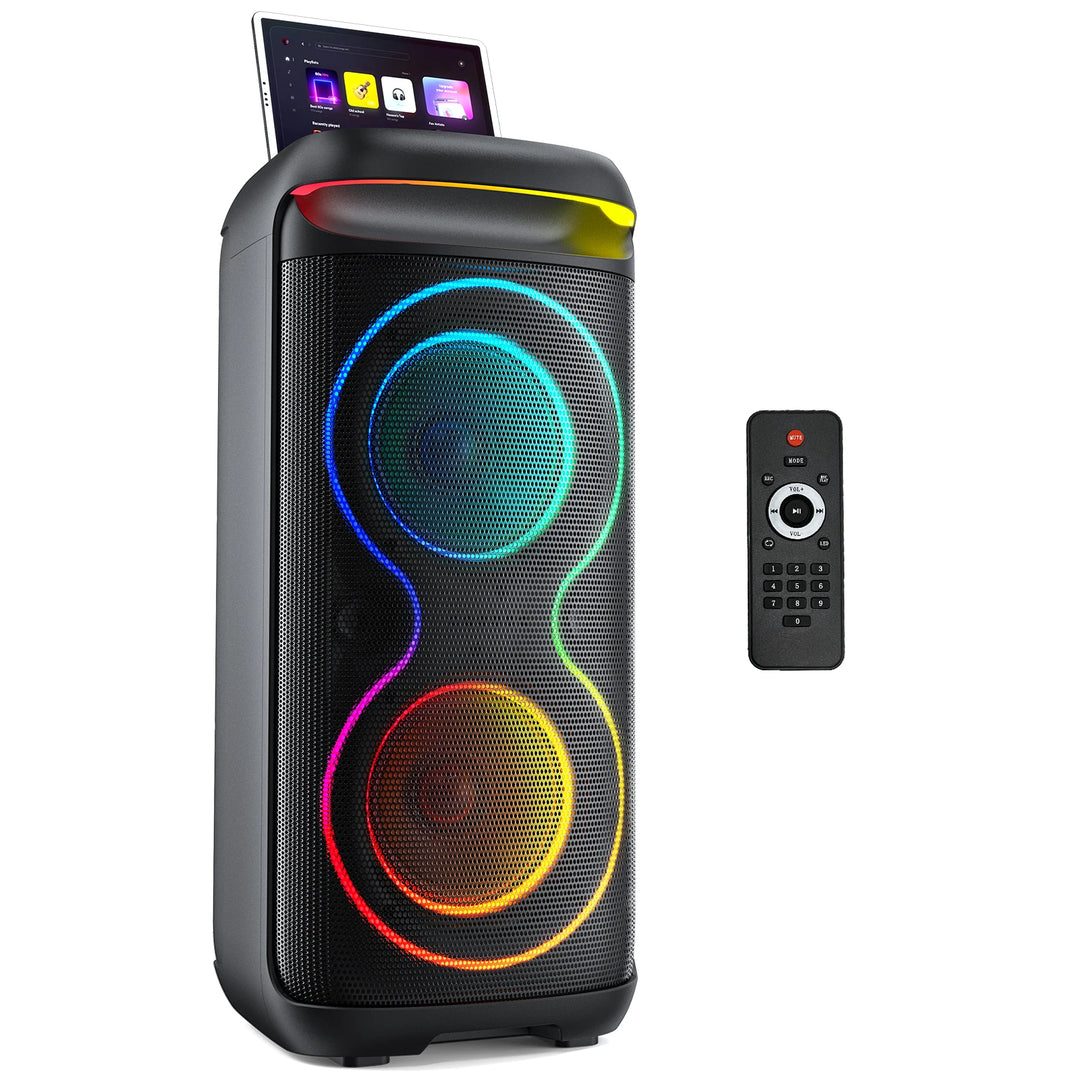Karaoke Machine Portable Bluetooth Karaoke Speaker for Outdoor, Big Party Speaker with Disco Lights