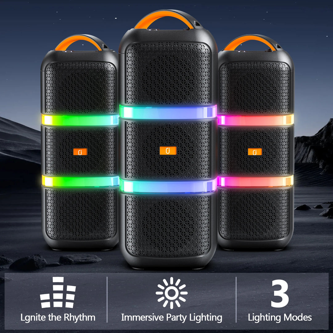 FanFun 2 Wireless Microphones Series Karaoke Machine with Treble/Bass Adjustment, Wireless PA System, 8 Sound Effects