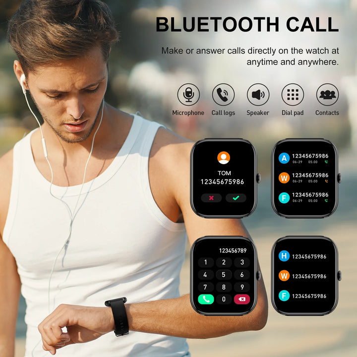 EIGIIS Smart Watch For Men Women P66D 1.85" TFT Health Monitoring IP68 Waterproof Bluetooth Call Multifunction Fitness Tracker