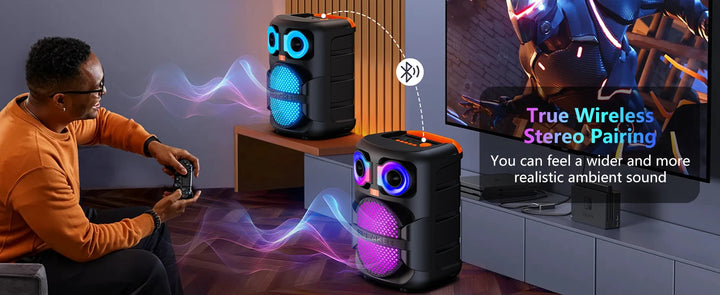 Wireless Bluetooth Speaker, Karaoke Machine with 2 Microhpone, Home Karaoke System, Portable Outdoor Party Speaker