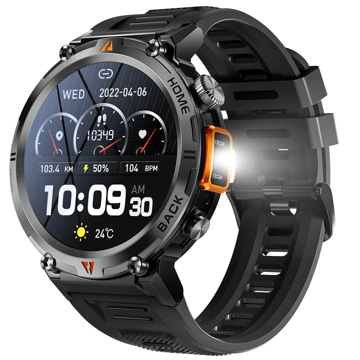 LaNikar KE3 Bluetooth Call Smart Watch Men Full Touch Screen Health Monitor Clock With Flashlight Men SmartWatch For ios Android