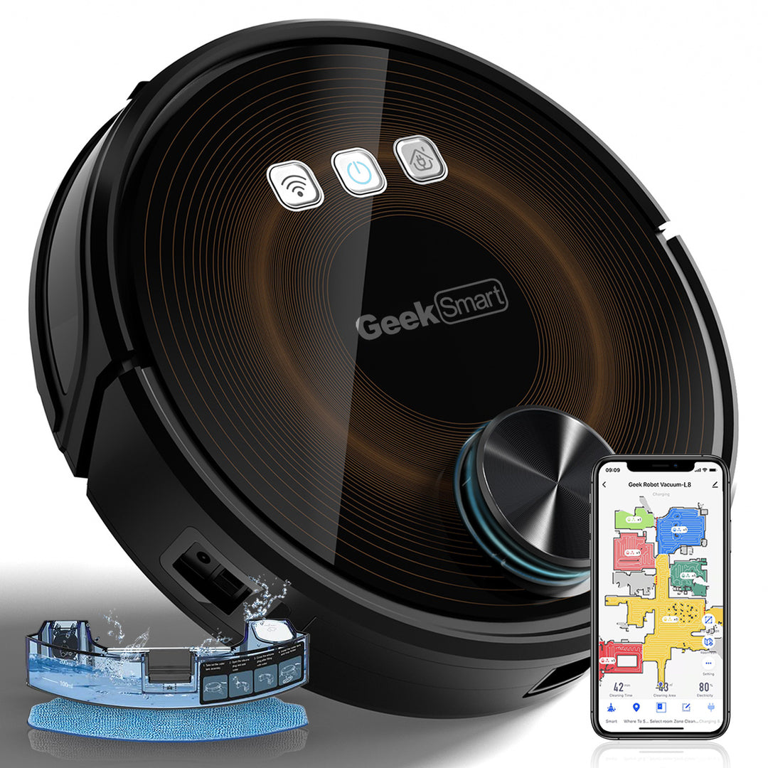 L8 Robot Vacuum Cleaner and Mop, LDS Navigation, Wi-Fi Connected APP, Selective Room Cleaning,MAX 2700 PA Suction, Ideal for Pets and Larger Home