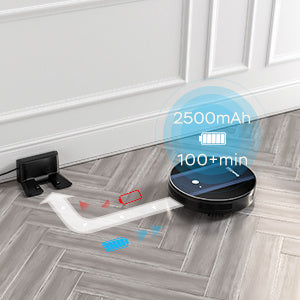 Robot Vacuum Cleaner G6, Ultra-Thin, 1800Pa Strong Suction, Automatic Self-Charging, Wi-Fi Connectivity, App Control, Custom Cleaning, 100mins Run Time