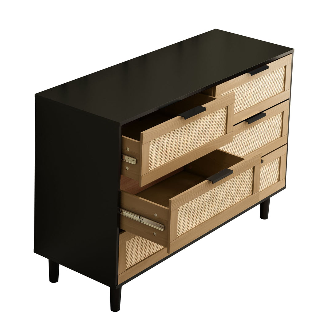 6 drawers Rattan dresser Rattan Drawer, Bedroom,Living Room