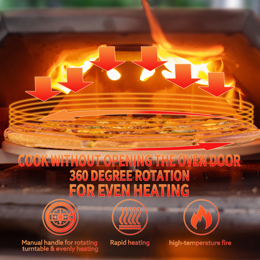 Semi-Automatic Silver 12 Outdoor Pizza Oven Portable Wood Fired Pizza Oven Outdoor Cooking Pizza Maker Portable Pizza Oven for Authentic Stone Baked Pizzas