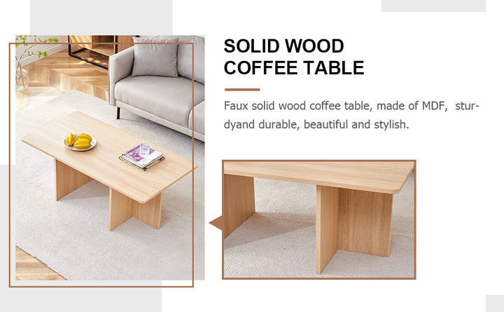 A modern and practical white coffee table. The coffee table is made of medium density fiberboard material, Suitable for living room, bedroom, and study.