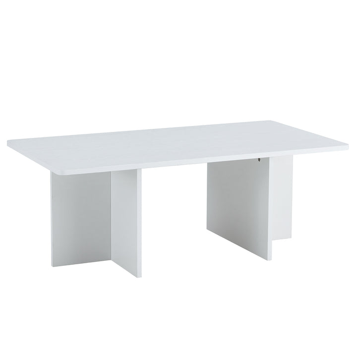 A modern and practical white coffee table. The coffee table is made of medium density fiberboard material, Suitable for living room, bedroom, and study.