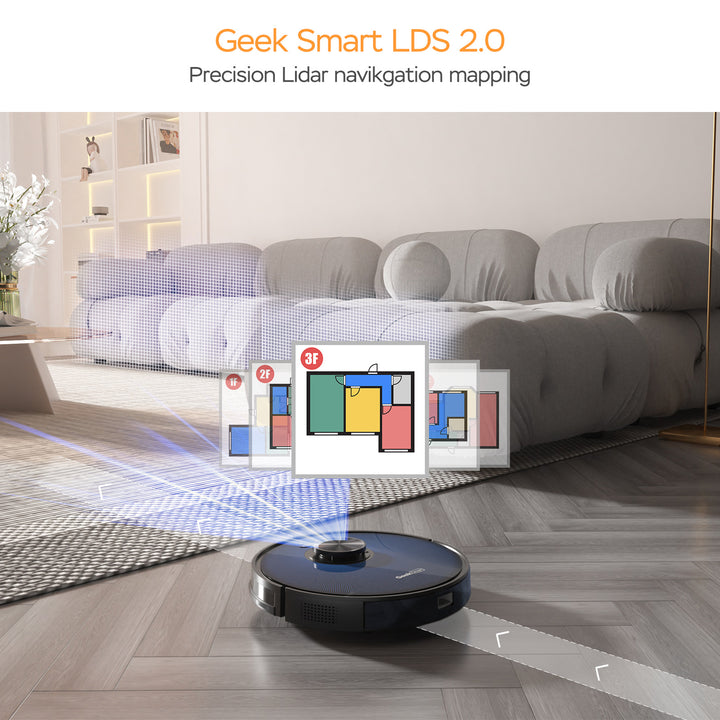 L7 Robot Vacuum Cleaner and Mop, LDS Navigation, Wi-Fi Connected APP, Selective Room Cleaning,MAX 2700 PA Suction