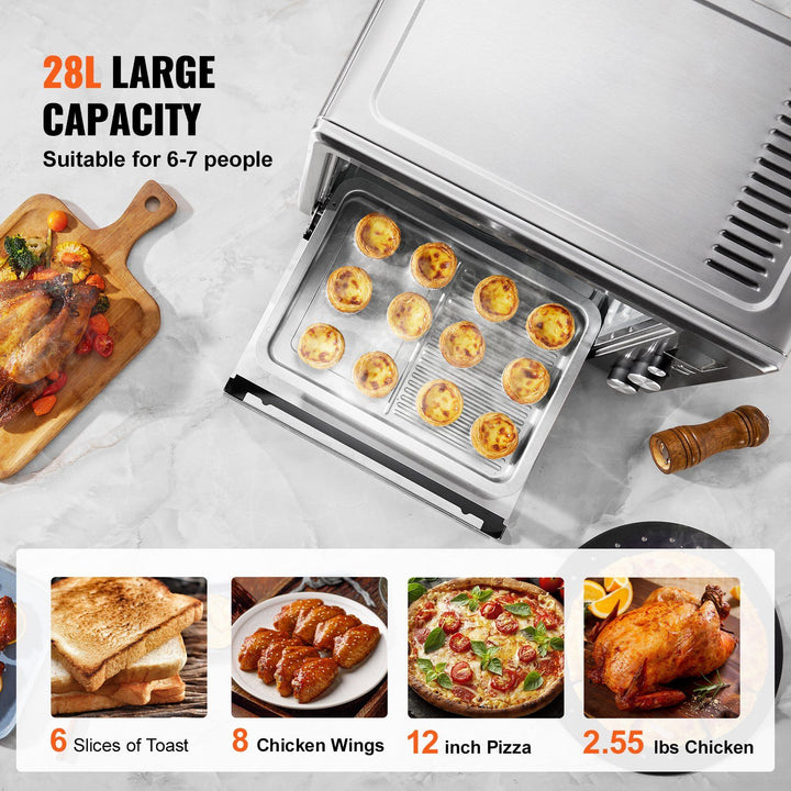 VEVOR 13-IN-1 Air Fryer Toaster Oven 28L 1800W Convection Oven for Home Use