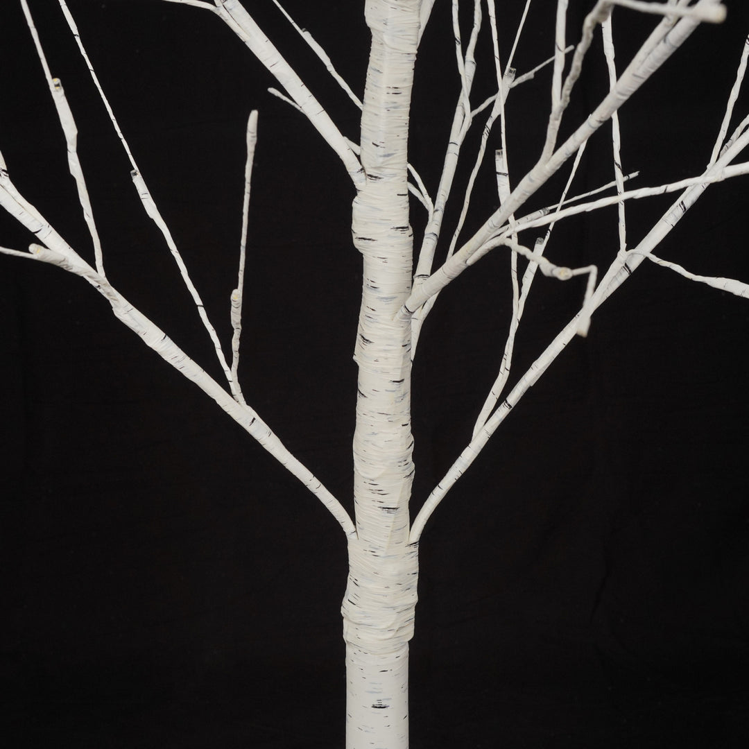 Set of Lighted Birch Tree, 4FT 48 LED/5FT 72 LED/6FT 96 LED Artificial Tree with Warm White Lights, Christmas Tree