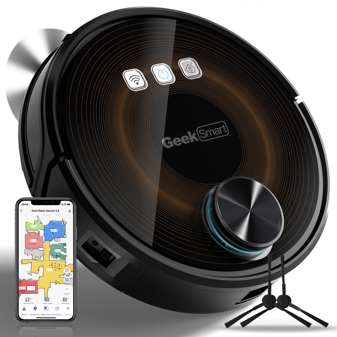 L8 Robot Vacuum Cleaner and Mop, LDS Navigation, Wi-Fi Connected APP, Selective Room Cleaning,MAX 2700 PA Suction, Ideal for Pets and Larger Home