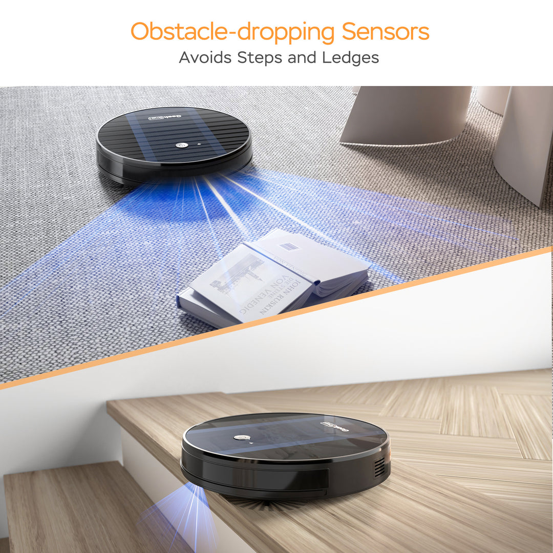 Robot Vacuum Cleaner G6, Ultra-Thin, 1800Pa Strong Suction, Automatic Self-Charging, Wi-Fi Connectivity, App Control, Custom Cleaning, 100mins Run Time