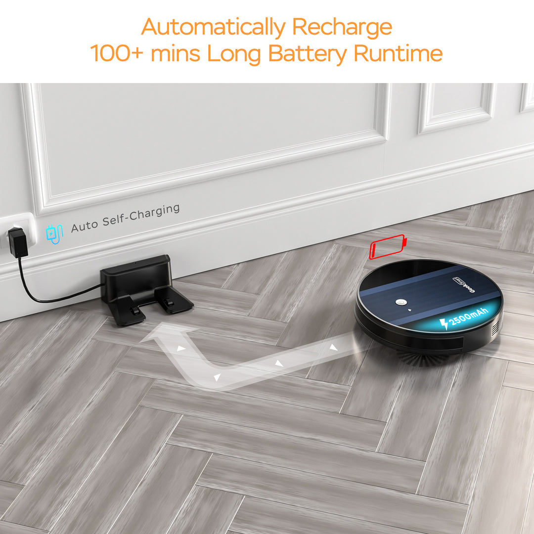 Robot Vacuum Cleaner G6, Ultra-Thin, 1800Pa Strong Suction, Automatic Self-Charging, Wi-Fi Connectivity, App Control, Custom Cleaning, 100mins Run Time