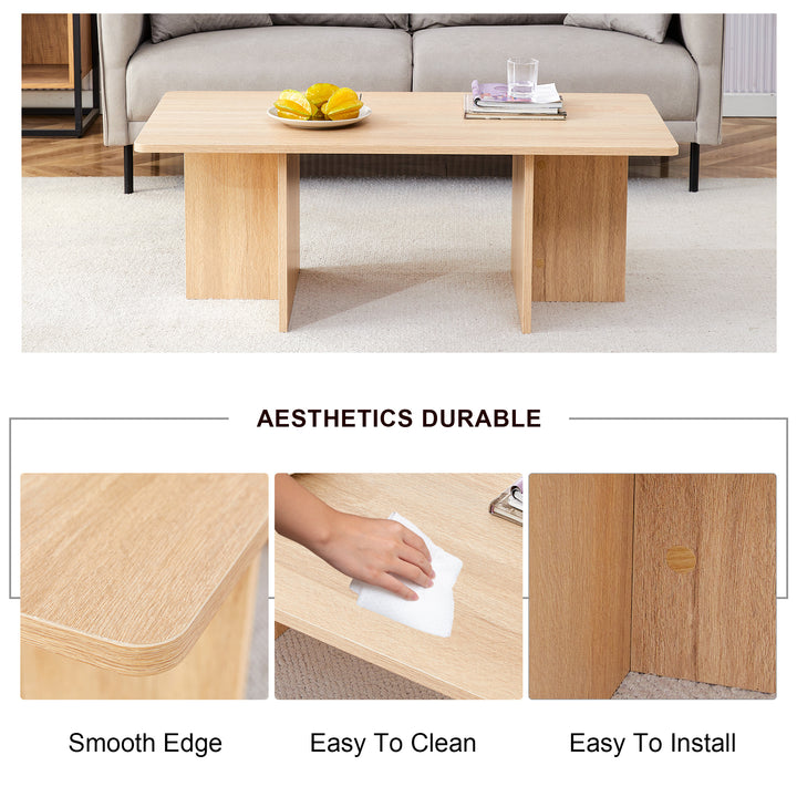 A modern and practical white coffee table. The coffee table is made of medium density fiberboard material, Suitable for living room, bedroom, and study.