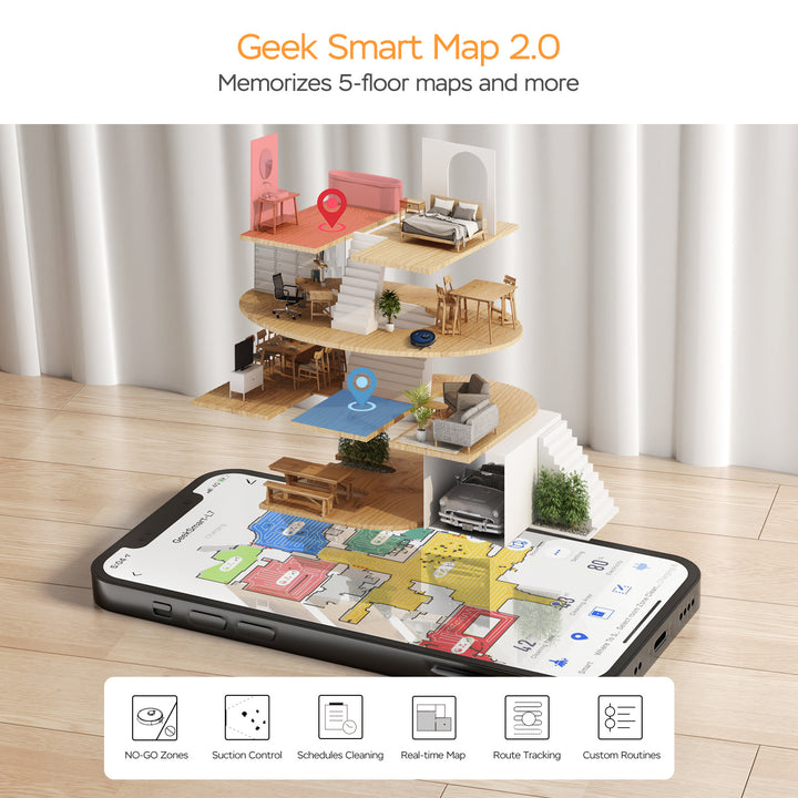 L7 Robot Vacuum Cleaner and Mop, LDS Navigation, Wi-Fi Connected APP, Selective Room Cleaning,MAX 2700 PA Suction