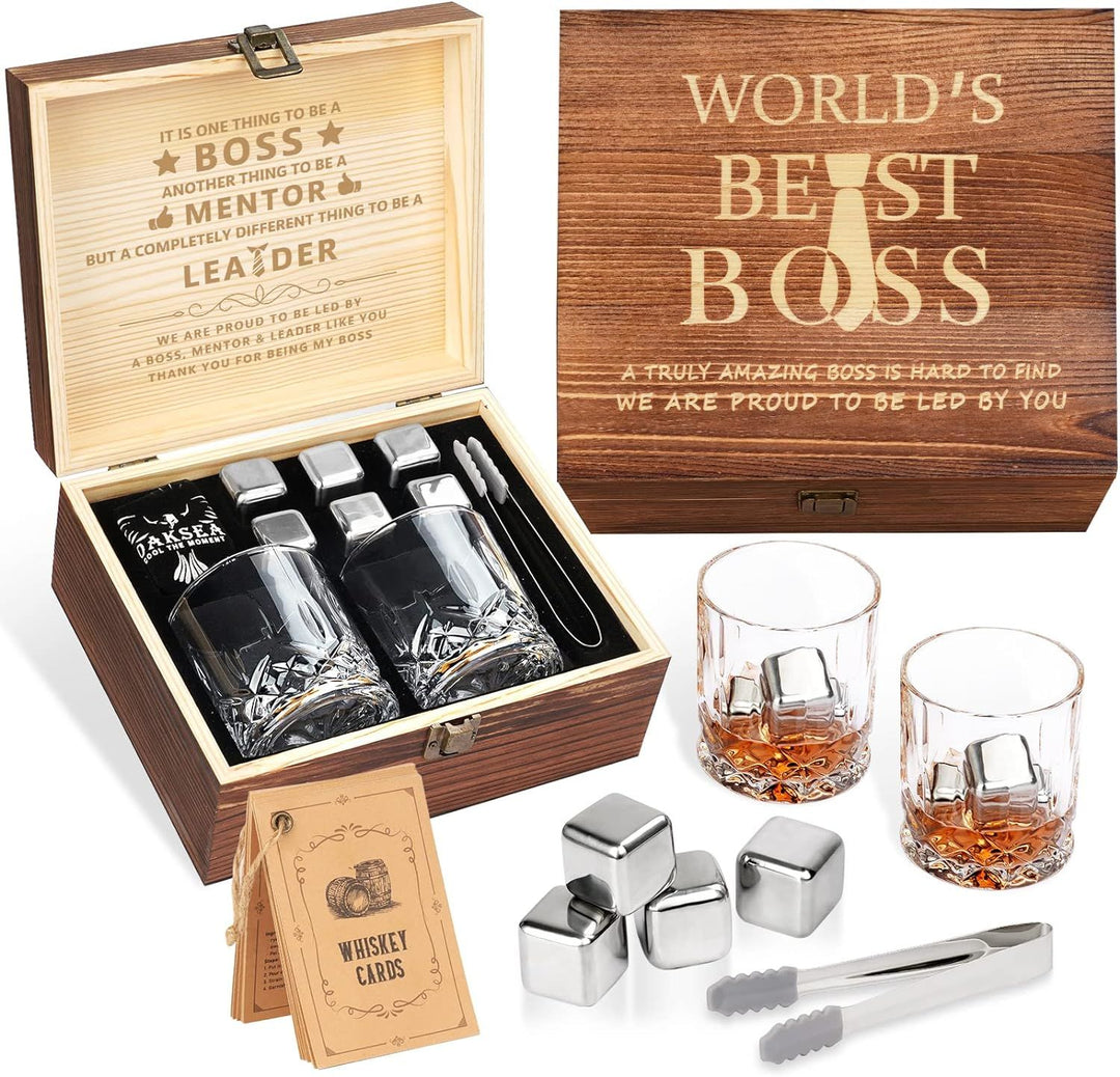 Stainless Steel Whiskey Glasses Stones Set