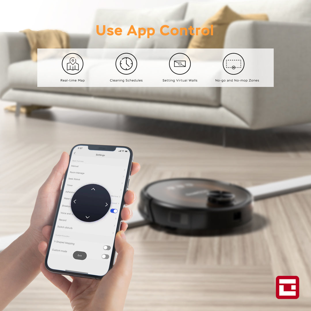 L8 Robot Vacuum Cleaner and Mop, LDS Navigation, Wi-Fi Connected APP, Selective Room Cleaning,MAX 2700 PA Suction, Ideal for Pets and Larger Home