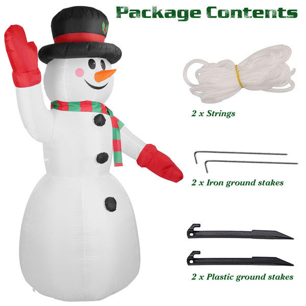 7.9FT Christmas Inflatable Giant Snowman Blow up Light up Snowman with LED Lights Hat Scarf IPX4 Waterproof Christmas Outdoor Yard Lawn Holiday Decoration Xmas Kid Gift