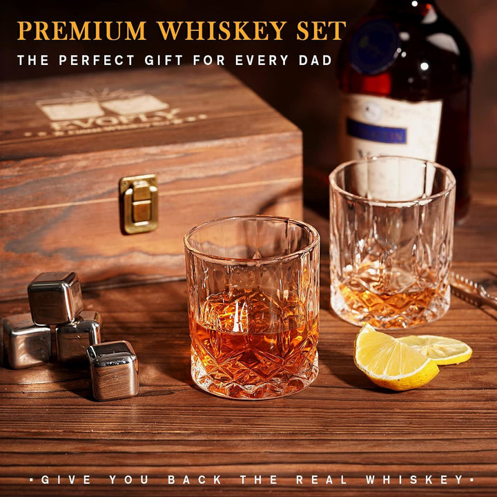 Stainless Steel Whiskey Glasses Stones Set