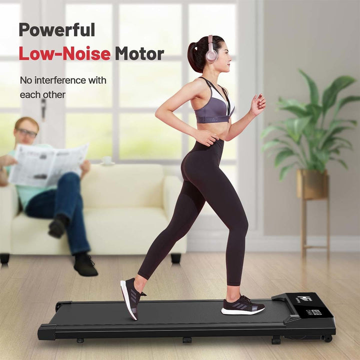 Under Desk Walking Mat Treadmill, Small Portable Office And Home Treadmill, Quiet And Lightweight Flatbed Treadmill With Remote Control