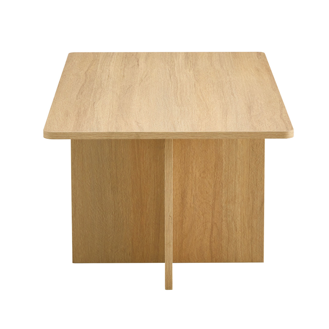 A modern and practical white coffee table. The coffee table is made of medium density fiberboard material, Suitable for living room, bedroom, and study.