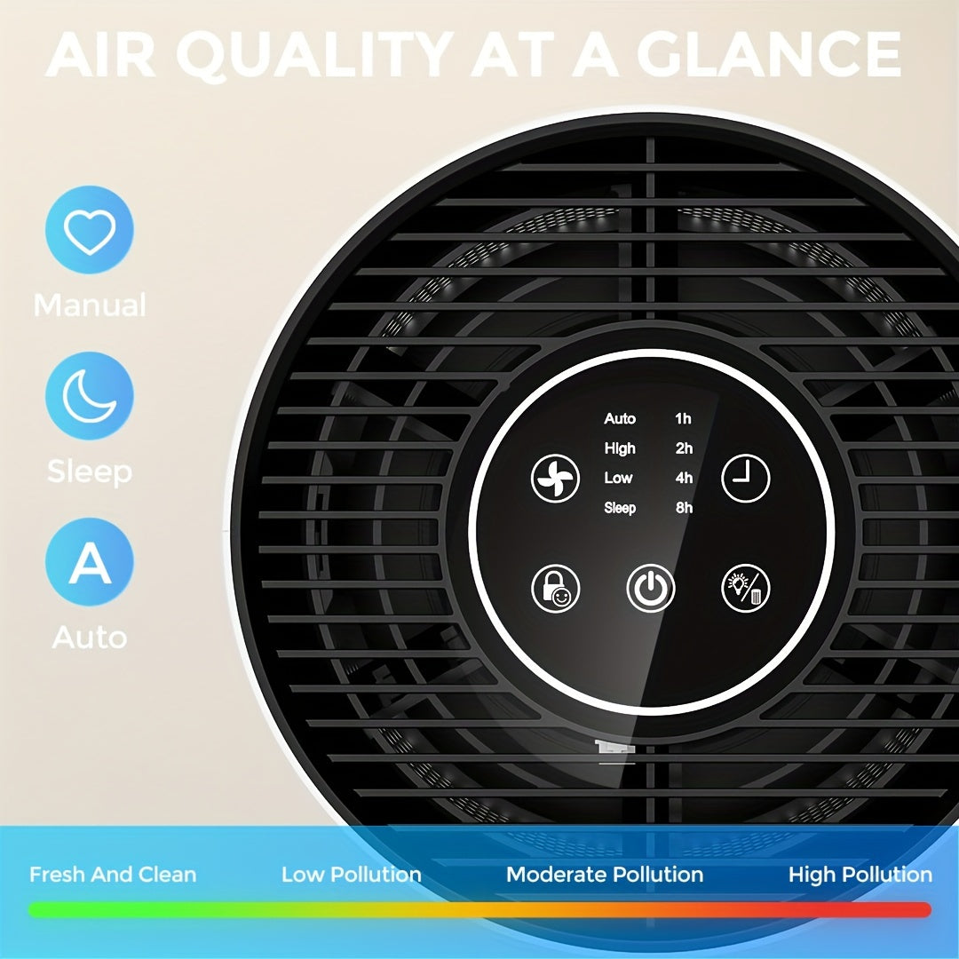 Sejoy Air Purifiers For Home Bedroom Quiet Air Cleaner With 22dB Sleep Mode H13 Hepa Filter For Smoke 360° Air Intake Touch Cont