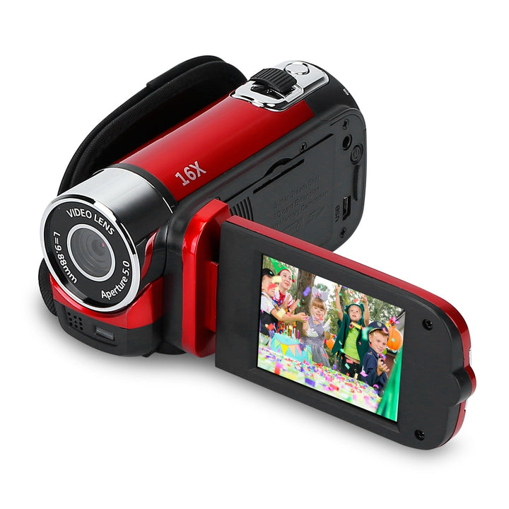 HD 1080P Digital Video Camcorder 2.7 in 16 X Zoom DV Camera 270° Rotation Rechargeable Kid Camera with Fill Light Selfie