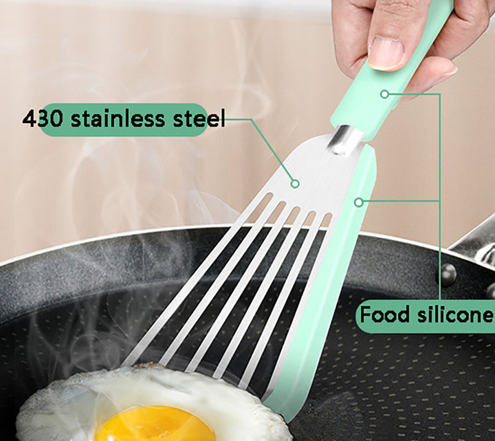 Nonstick Fish Spatula, Thin Slotted Spatulas Turner Silicone Fish Spatulas For Nonstick Cookware, High Heat Resistant Cooking Utensils, Ideal For Fish, Eggs, Pancakes
