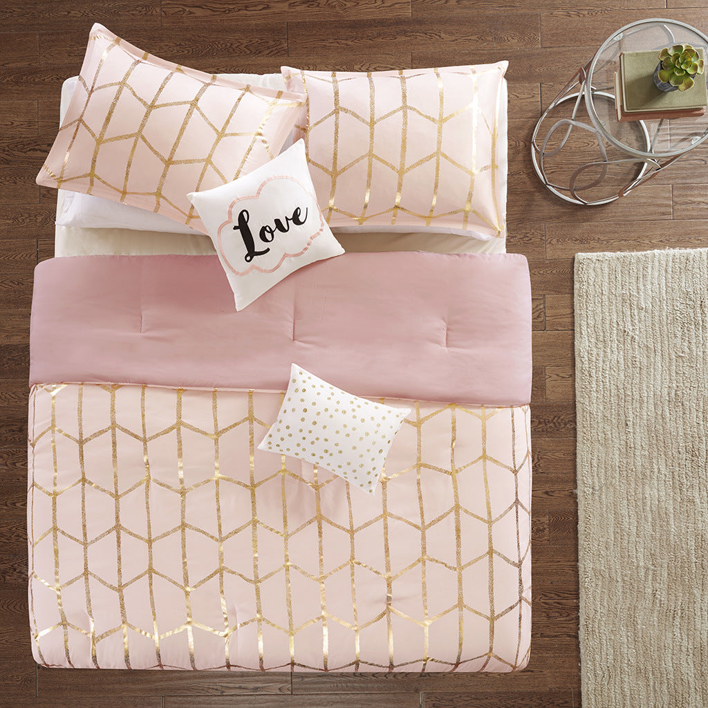 Raina Metallic Printed Comforter Set