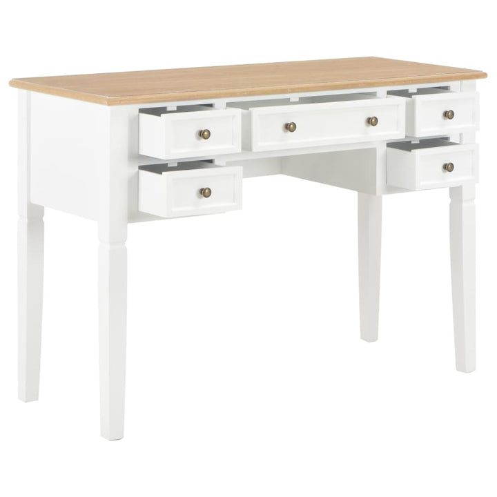 Writing Desk White 43.1"x17.7"x30.5" Wood