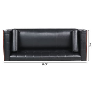 78.74" Wooden Decorated Arm 3 Seater Sofa