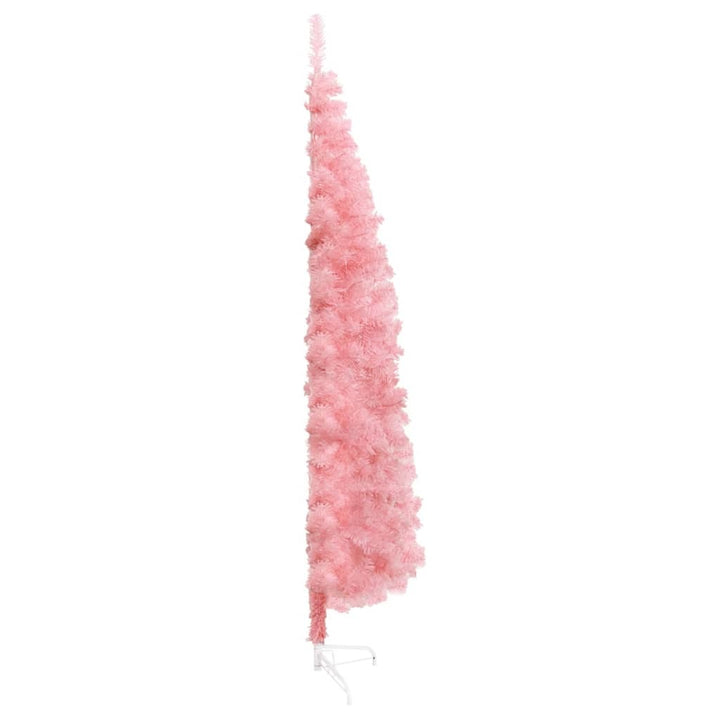 Slim Artificial Half Christmas Tree with Stand Pink 70.9"