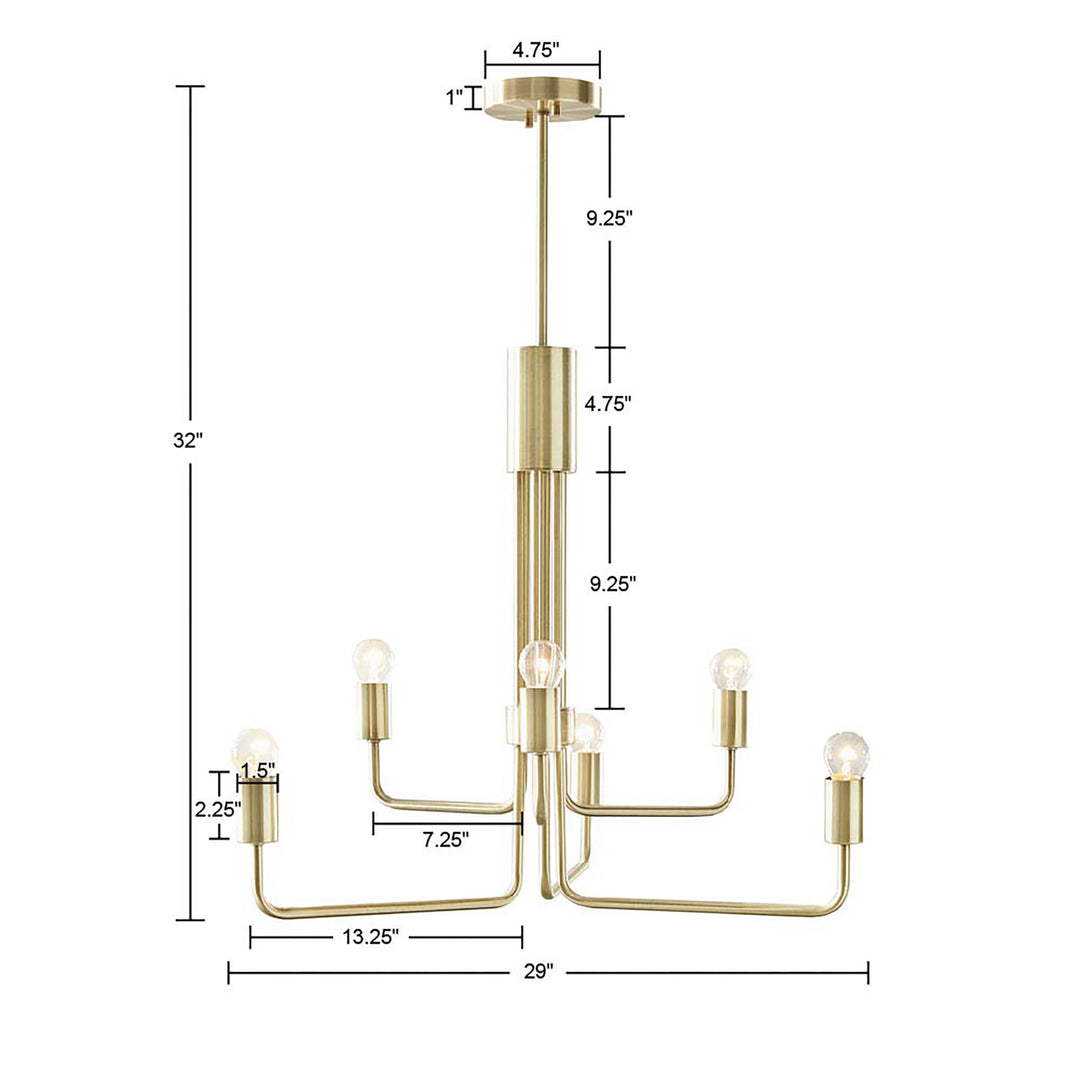 Milo 6-Light Metal Chandelier