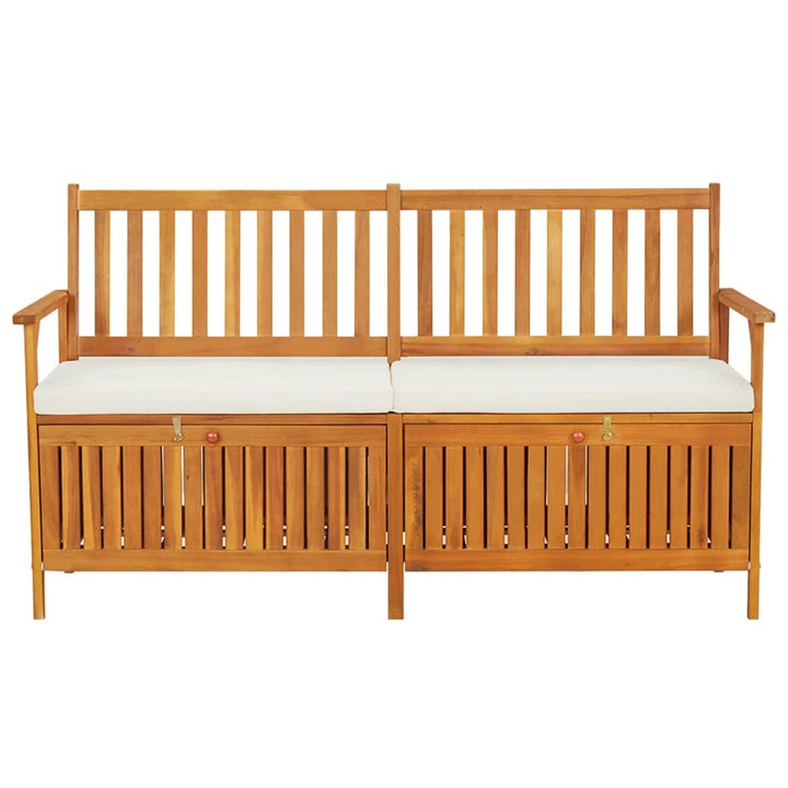 Storage Bench with Cushion 66.9" Solid Wood Acacia