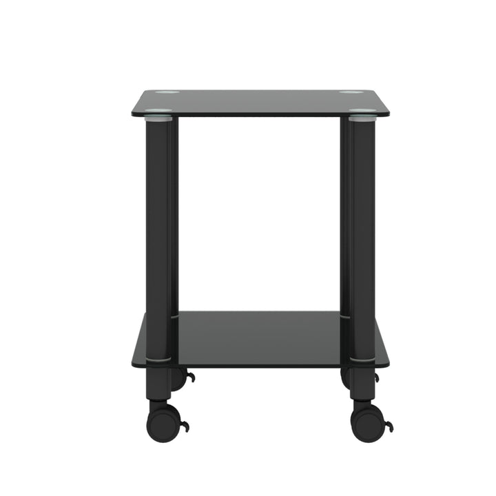 1-Piece 2-Tier Space End Table with Storage Shelves