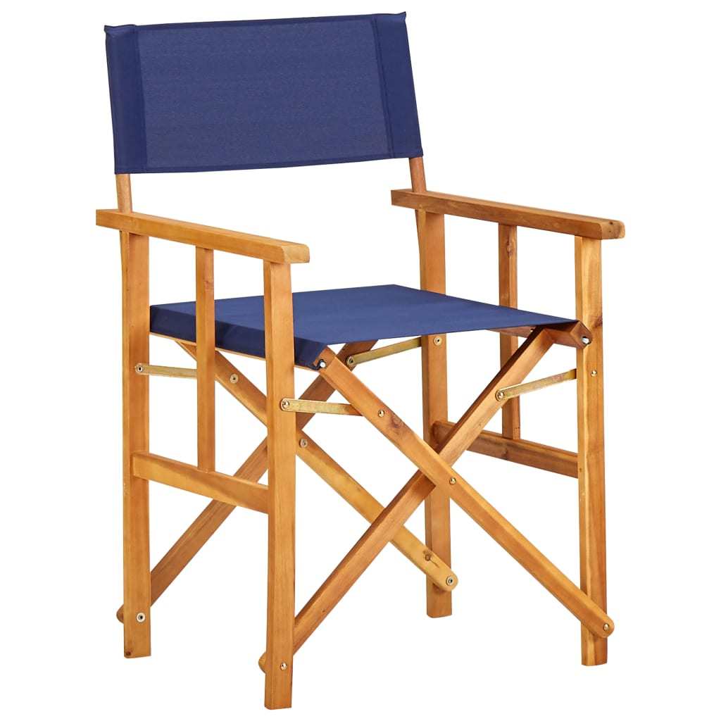 Director's Chairs 2 pcs Solid Acacia Wood Blue