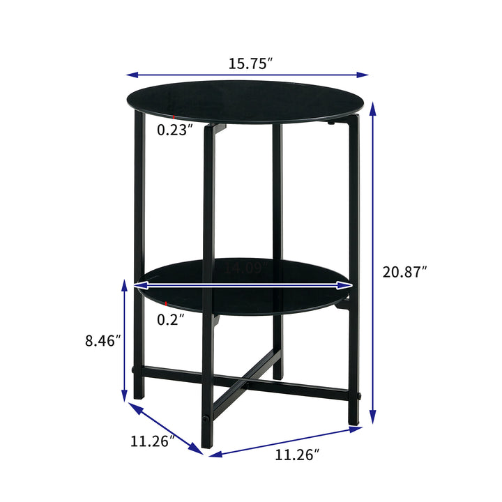 2-Layer Tempered Glass End Table