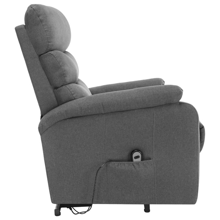 Stand-up Massage Recliner Light Gray Fabric