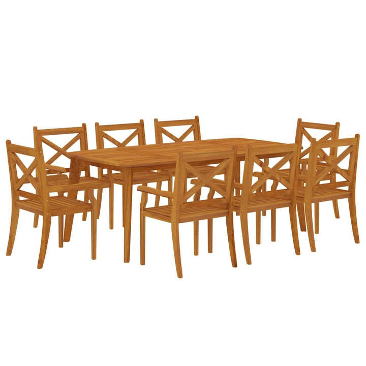 9 Piece Patio Dining Set Solid Wood Acacia