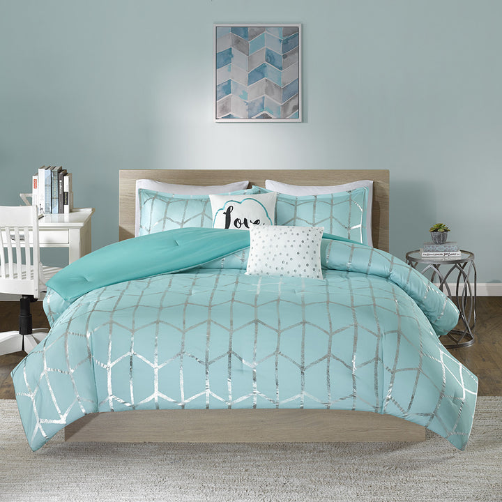 Raina Metallic Printed Comforter Set