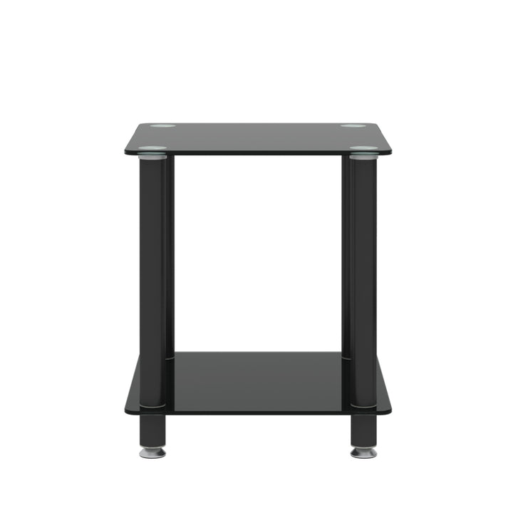 1-Piece 2-Tier Space End Table with Storage Shelves