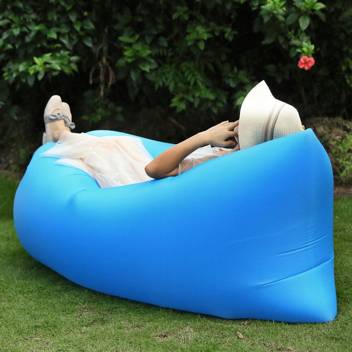 Inflatable Lounger Air Sofa Lazy Bed Sofa Portable Organizing Bag Water Resistant for Backyard Lakeside Beach Traveling Camping Picnics