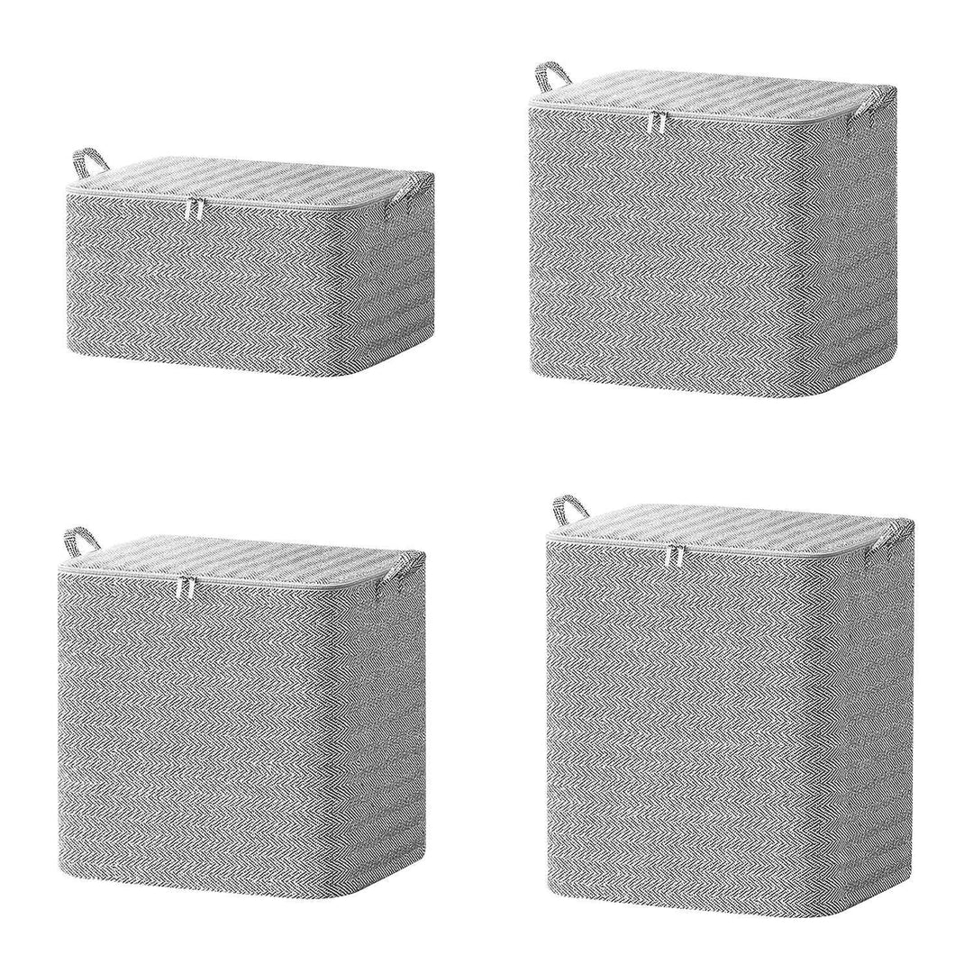 4 Pack Foldable Non Woven Storage Bags Closet Organizers Wardrobe Sorting Baskets