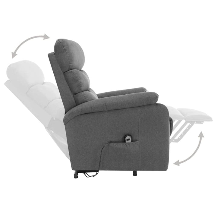 Stand-up Massage Recliner Light Gray Fabric