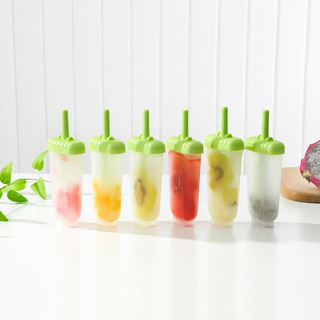 6Pcs Popsicle Molds Reusable Ice Cream DIY Ice Pop Maker Ice Bar Maker Plastic Popsicle Mold For Homemade Iced Snacks