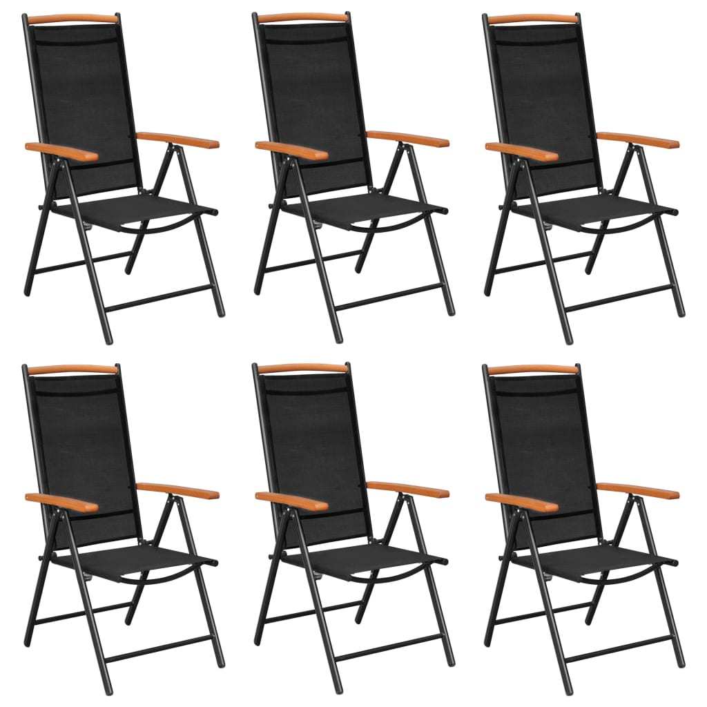 Folding Patio Chairs 6 pcs Textilene