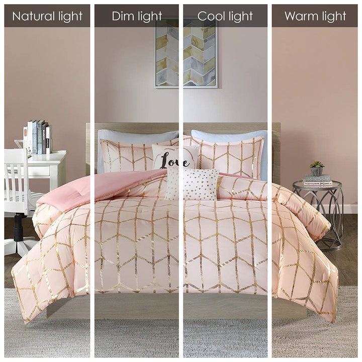 Raina Metallic Printed Comforter Set