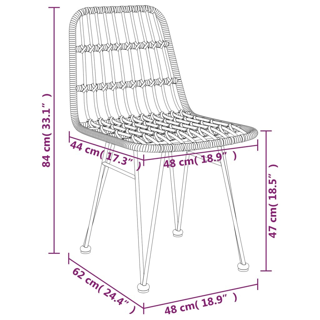 7 Piece Patio Dining Set Poly Rattan