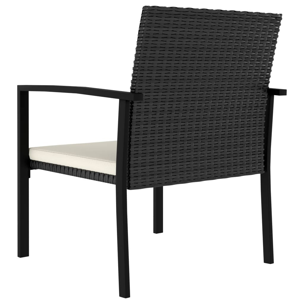 Garden Dining Chairs 4 pcs Poly Rattan Black