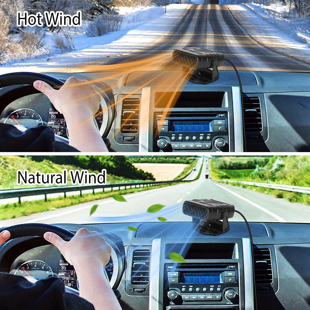 Portable Car Heater Heating Fan 2 in 1 Defroster Demister Windshield Heater Automotive Cooling Fan